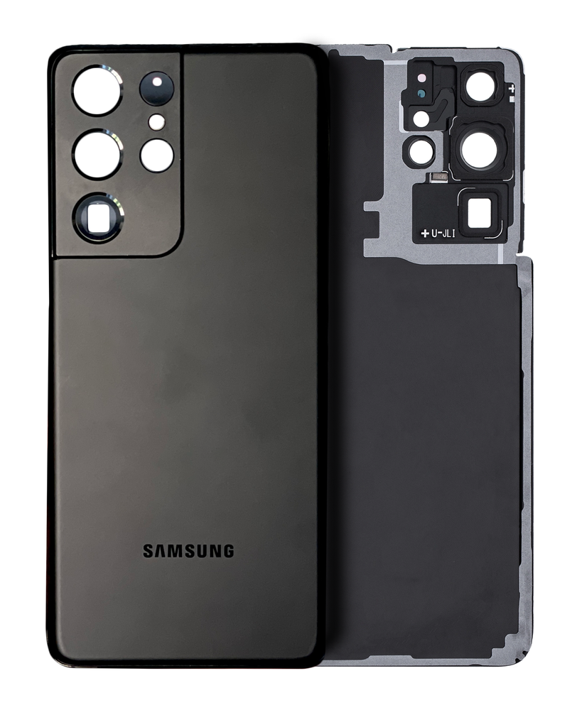 Back Cover Glass With Camera Lens Compatible For Samsung Galaxy S21 Ultra (Service Pack) (Phantom Black)