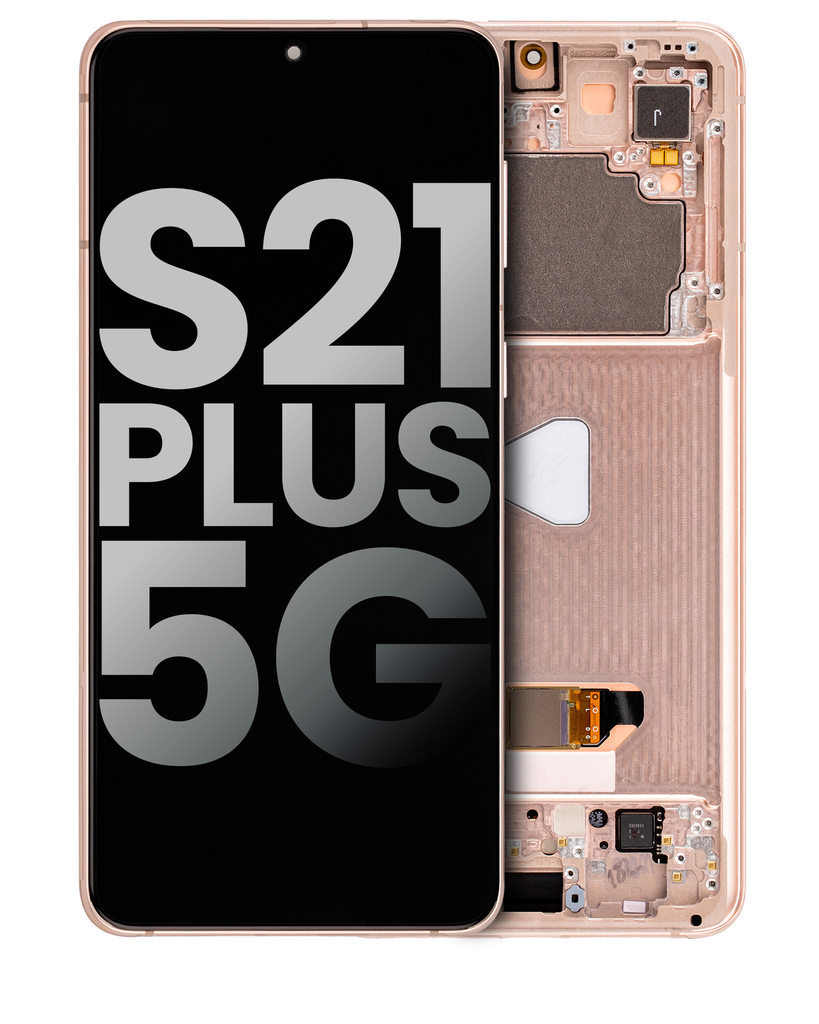 OLED Assembly With Frame Compatible For Samsung Galaxy S21 Plus 5G (Used OEM Pull: Grade B/C) (Phantom Violet / Pink / Gold)