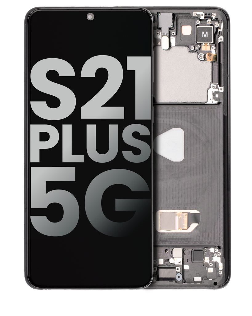 OLED Assembly With Frame Compatible For Samsung Galaxy S21 Plus 5G (Used OEM Pull: Grade A) (Phantom Black)