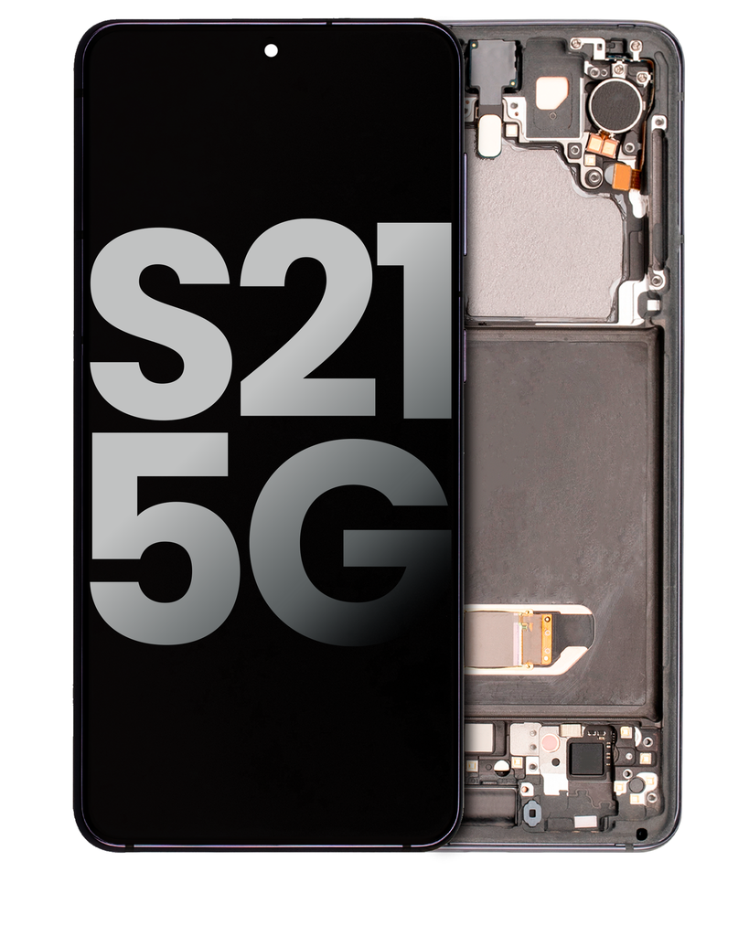 OLED Assembly With Frame Compatible For Samsung Galaxy S21 5G (Used OEM Pull: Grade B/C) (Phantom Gray)