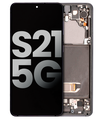 OLED Assembly With Frame Compatible For Samsung Galaxy S21 5G (Used OEM Pull: Grade B/C) (Phantom Gray)