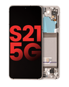 OLED Assembly With Frame Compatible For Samsung Galaxy S21 5G (Aftermarket Plus) (Phantom White)