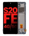 OLED Assembly With Frame Compatible For Samsung Galaxy S20 FE 4G / 5G (Aftermarket Plus) (Cloud White)
