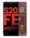 OLED Assembly With Frame Compatible For Samsung Galaxy S20 FE 4G / 5G (Aftermarket Plus) (Cloud Red)