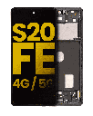 OLED Assembly With Frame Compatible For Samsung Galaxy S20 FE 4G / 5G (Refurbished) (Cloud Navy)
