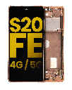 OLED Assembly With Frame Compatible For Samsung Galaxy S20 FE 4G / 5G (Refurbished) (Cloud Orange)