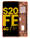OLED Assembly With Frame Compatible For Samsung Galaxy S20 FE (5G Only) (Refurbished) (Cloud Orange) (R8 Version)