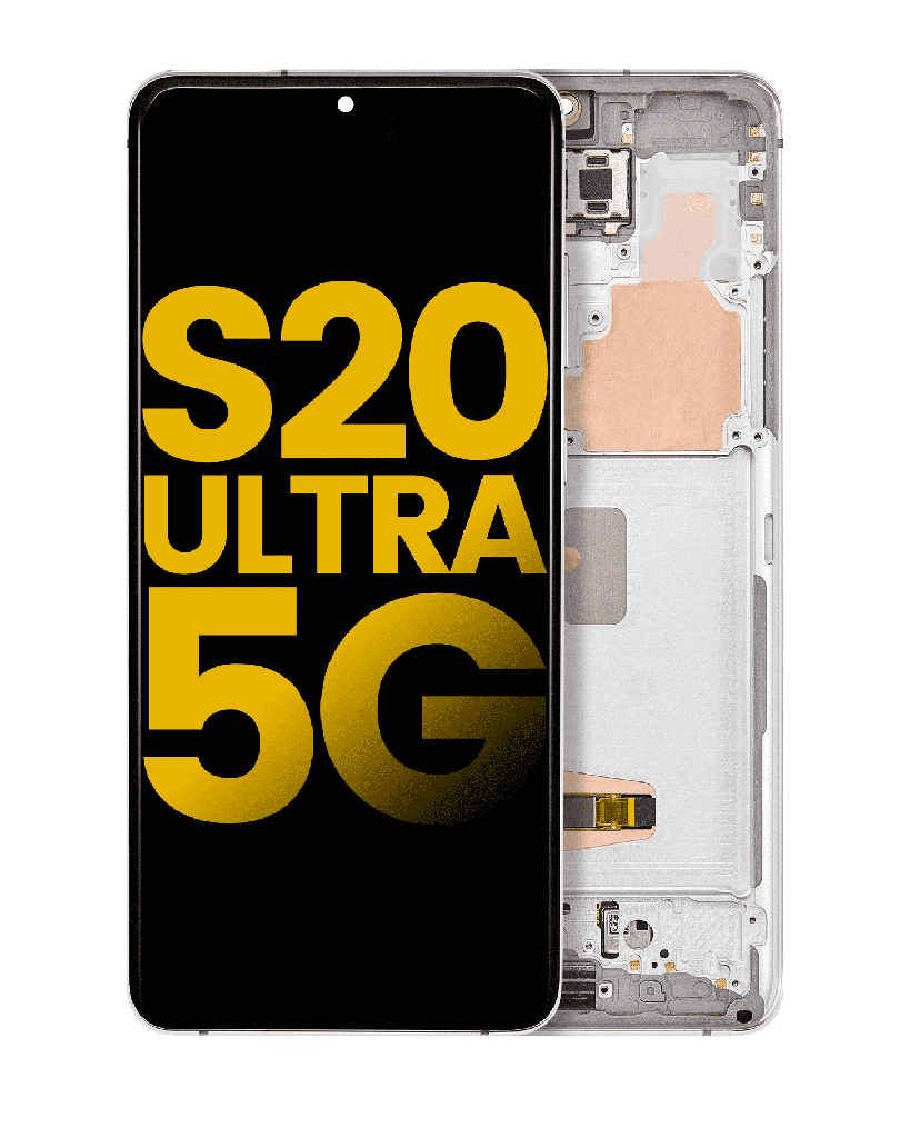 OLED Assembly With Frame Compatible For Samsung Galaxy S20 Ultra 5G (Refurbished) (Cloud White)
