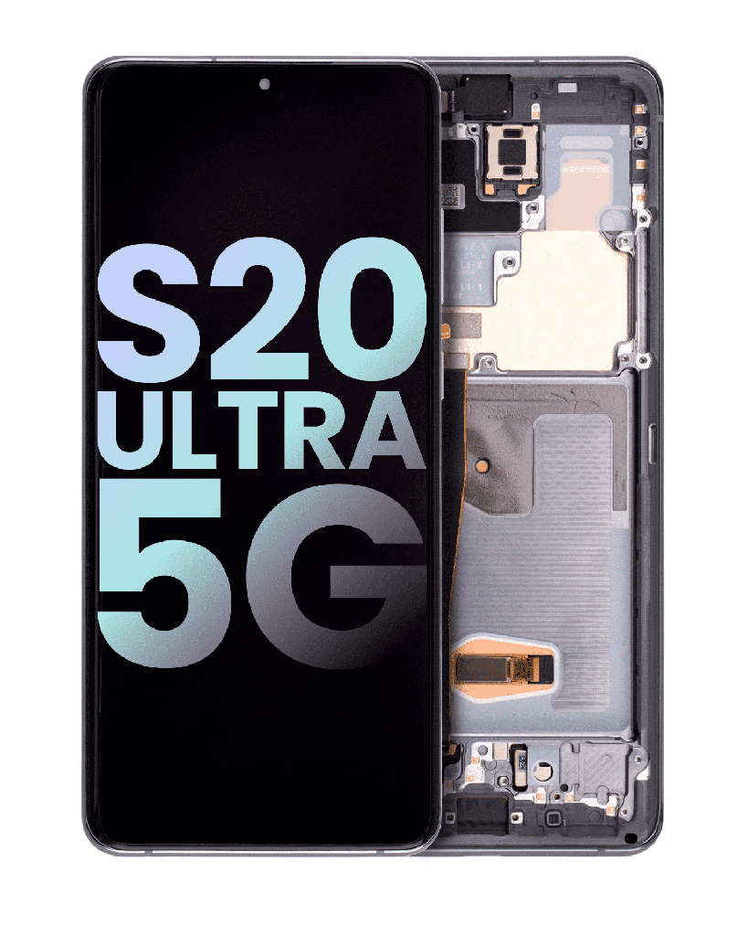 OLED Assembly With Frame Compatible For Samsung Galaxy S20 Ultra 5G (Service Pack) (Cosmic Gray)