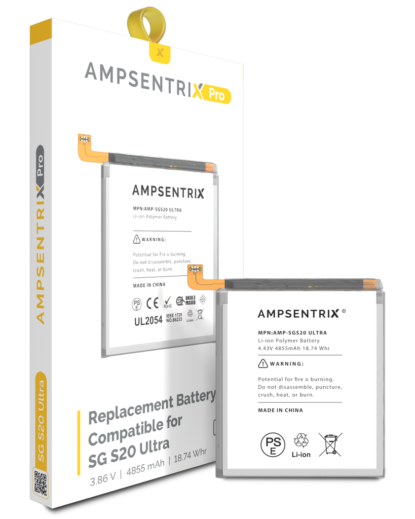 Replacement Battery Compatible For Samsung Galaxy S20 Ultra (AmpSentrix Pro)