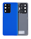 Back Cover Glass With Camera Lens Compatible For Samsung Galaxy S20 Ultra (No Logo) (Aftermarket Plus) (Aura Blue)
