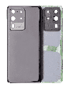 Back Cover Glass With Camera Lens Compatible For Samsung Galaxy S20 Ultra (No Logo) (Aftermarket Plus) (Cosmic Black)