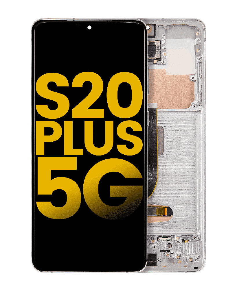 OLED Assembly With Frame Compatible For Samsung Galaxy S20 Plus 5G (Refurbished) (Cloud White)