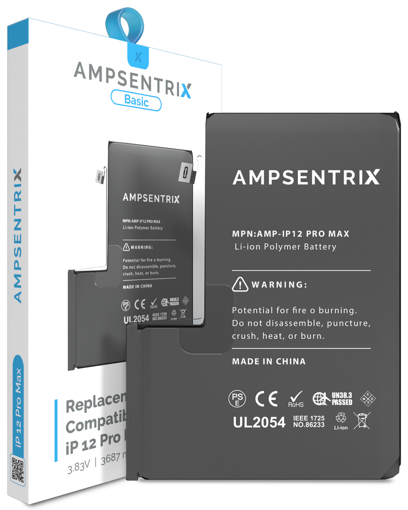 Replacement Battery Compatible For iPhone 12 Pro Max (AmpSentrix Basic)