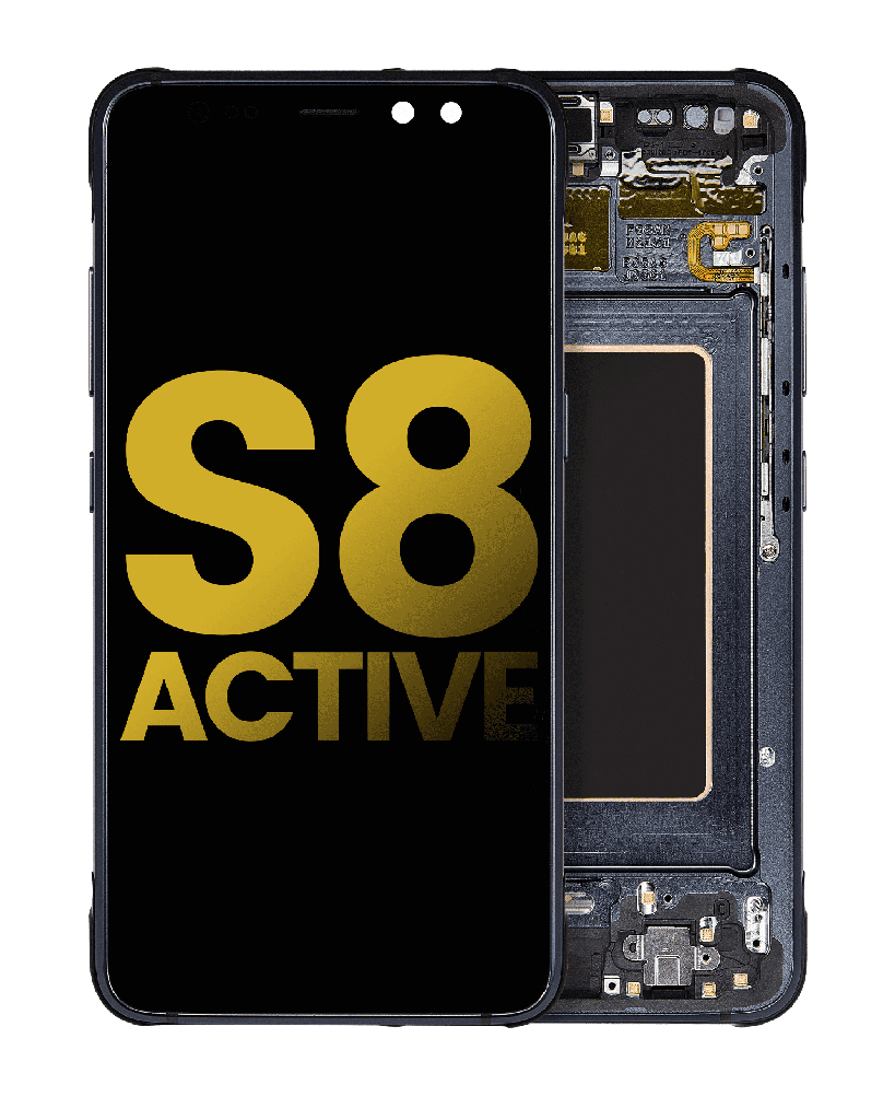OLED Assembly With Frame Compatible For Samsung Galaxy S8 Active (Refurbished) (Meteor Gray)