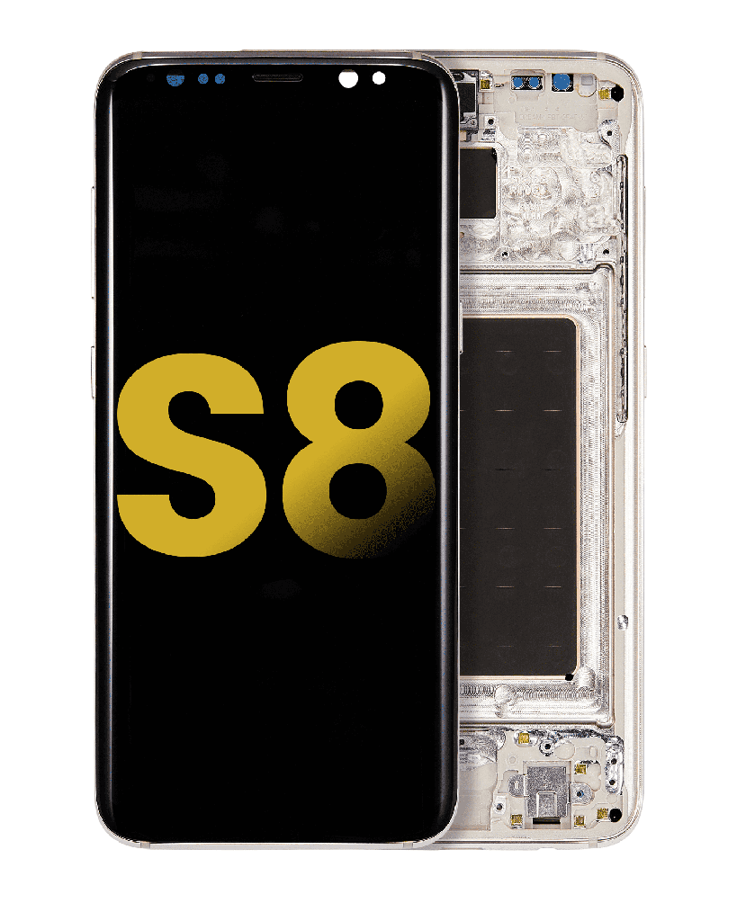 OLED Assembly With Frame Compatible For Samsung Galaxy S8 (Refurbished) (Arctic Silver)