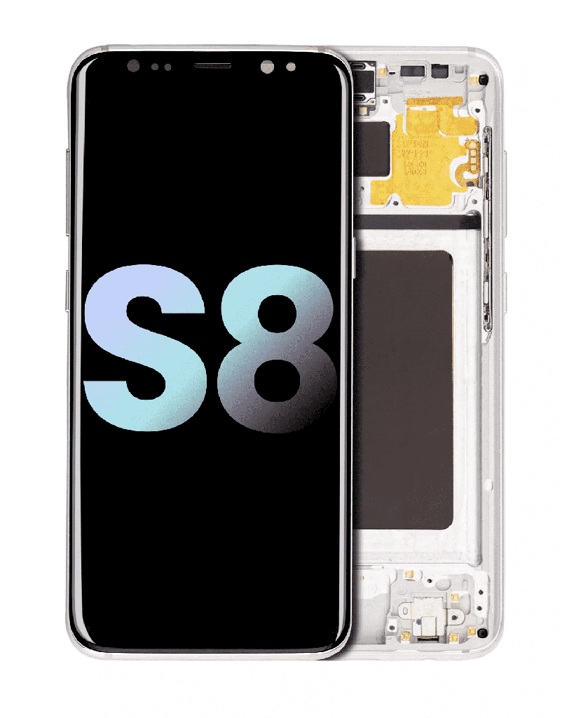 OLED Assembly With Frame Compatible For Samsung Galaxy S8 (Service Pack) (Arctic Silver)