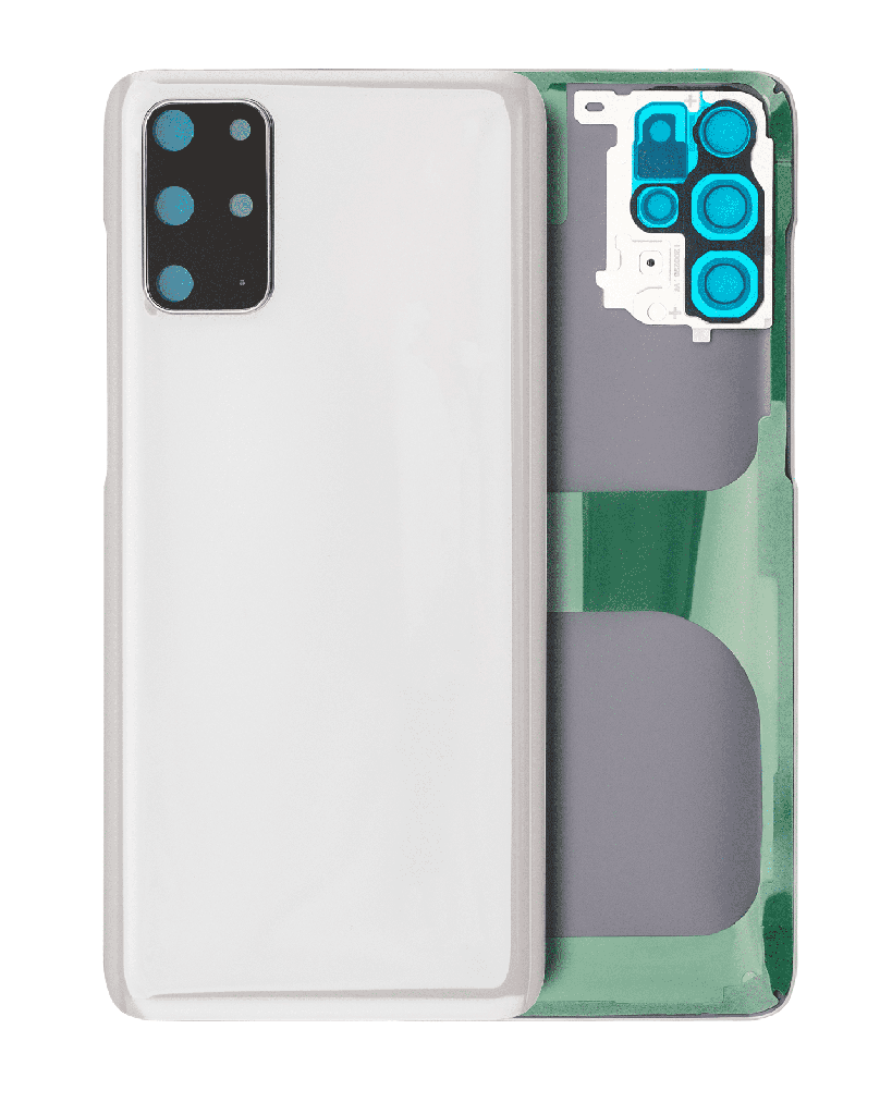 Back Cover Glass With Camera Lens Compatible For Samsung Galaxy S20 Plus (No Logo) (Aftermarket Plus) (Cloud White)