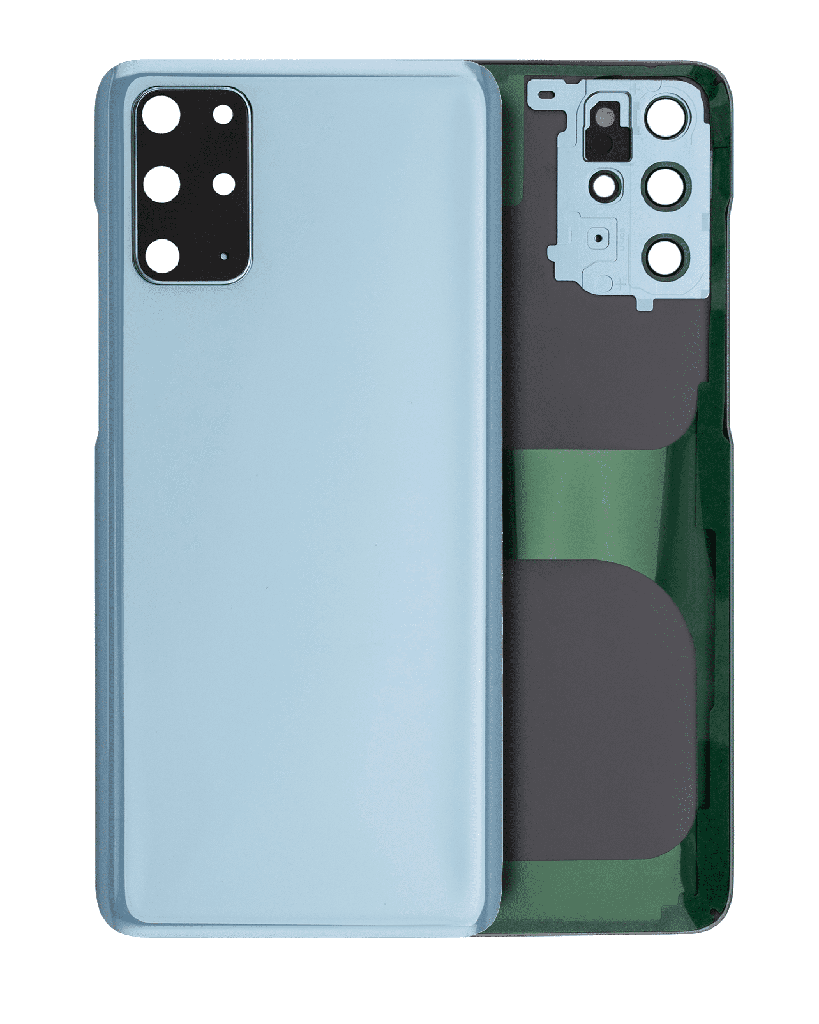 Back Cover Glass With Camera Lens Compatible For Samsung Galaxy S20 Plus (Service Pack) (Cloud Blue)