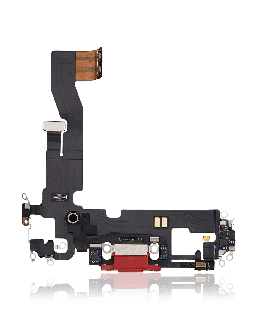 Charging Port Flex Cable Compatible For iPhone 12 / 12 Pro (Used OEM Pull) (Red)