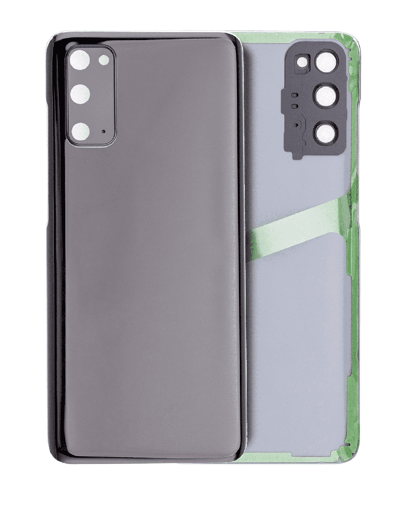 Back Cover Glass With Camera Lens Compatible For Samsung Galaxy S20 (No Logo) (Aftermarket Plus) (Cosmic Black)