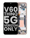 OLED Assembly With Frame Compatible For LG V60 ThinQ 5G UW (Verizon 5G UW Frame Only) (Used OEM Pull: Grade B/C) (Classy Blue / Gold Frame)