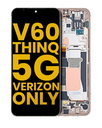 OLED Assembly With Frame Compatible For LG V60 ThinQ 5G UW (Verizon Model) (Refurbished) (Classy Blue / Gold Frame)
