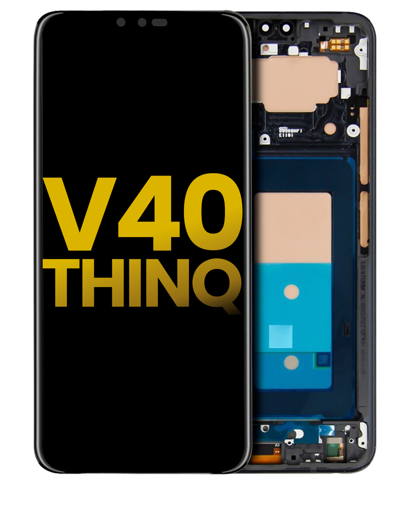 OLED Assembly With Frame Compatible For LG V40 ThinQ (Refurbished) (Black)