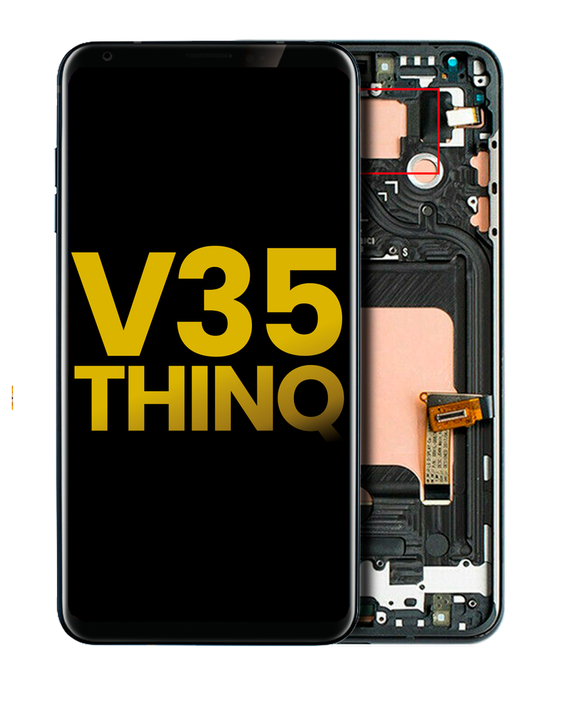 OLED Assembly With Frame Compatible For LG V35 ThinQ (Refurbished) (Aurora Black)