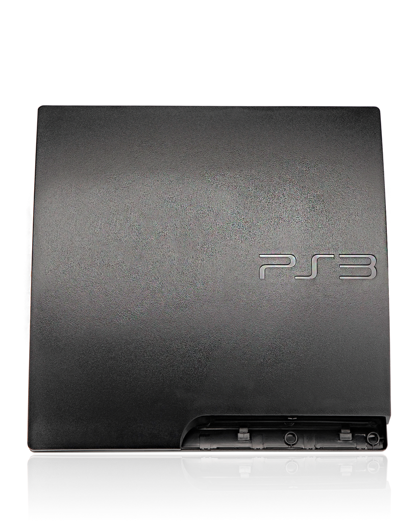 Top &amp; Bottom Housing Compatible For PlayStation 3 Slim (Black)