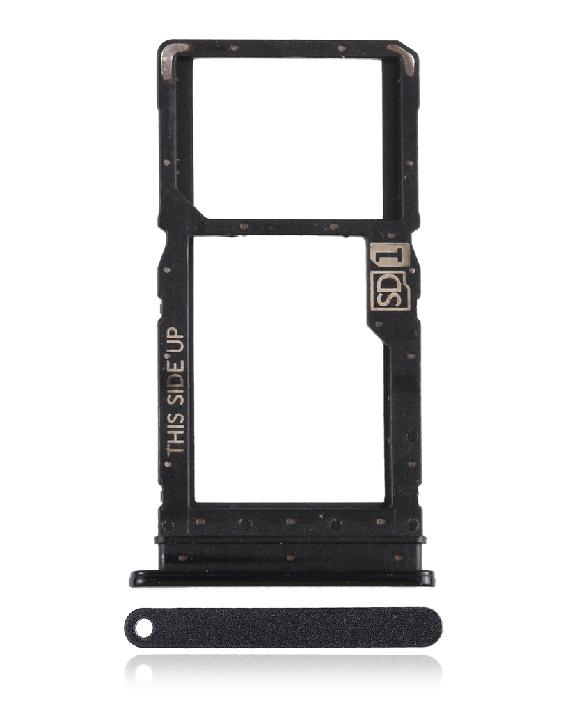 Dual Sim Card Tray Compatible For Motorola Moto G Power (XT2041-4/2020) (Smoke Black)