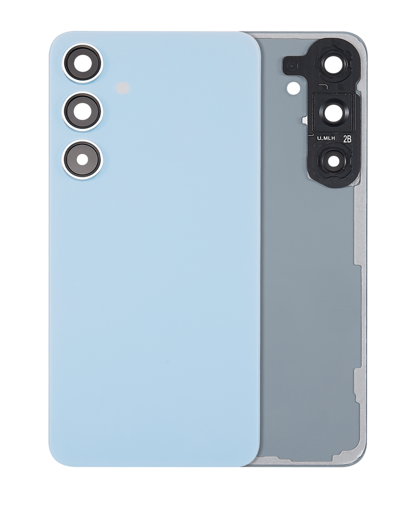 Back Cover Glass With Camera Lens Compatible For Samsung Galaxy S24 Plus 5G (No Logo) (Aftermarket Plus) (Sapphire Blue)