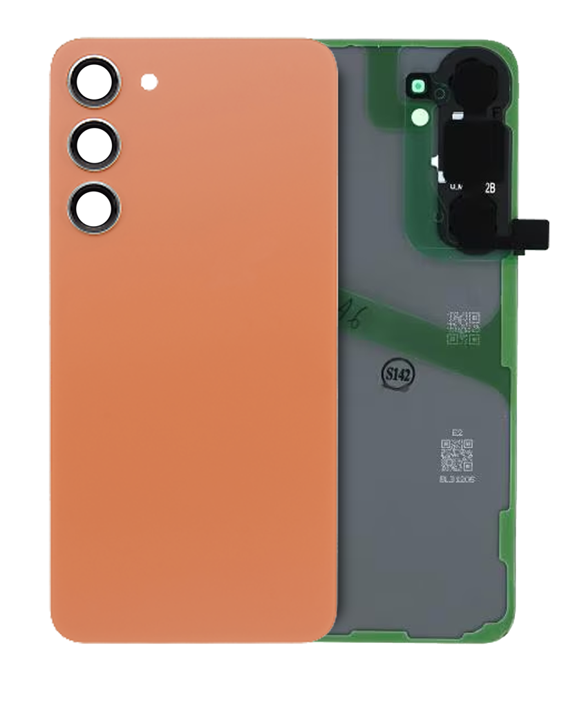 Back Cover Glass With Camera Lens Compatible For Samsung Galaxy S24 Plus (Service Pack) (Sandstone Orange)