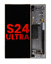 OLED Assembly With Frame Compatible For Samsung Galaxy S24 Ultra (Aftermarket Plus) (Titanium Gray)