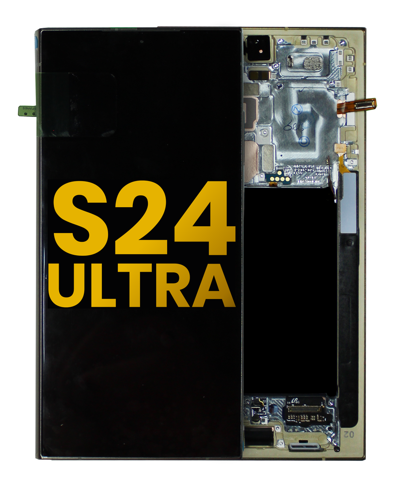 OLED Assembly With Frame Compatible For Samsung Galaxy S24 Ultra (Refurbished) (Titanium Yellow)