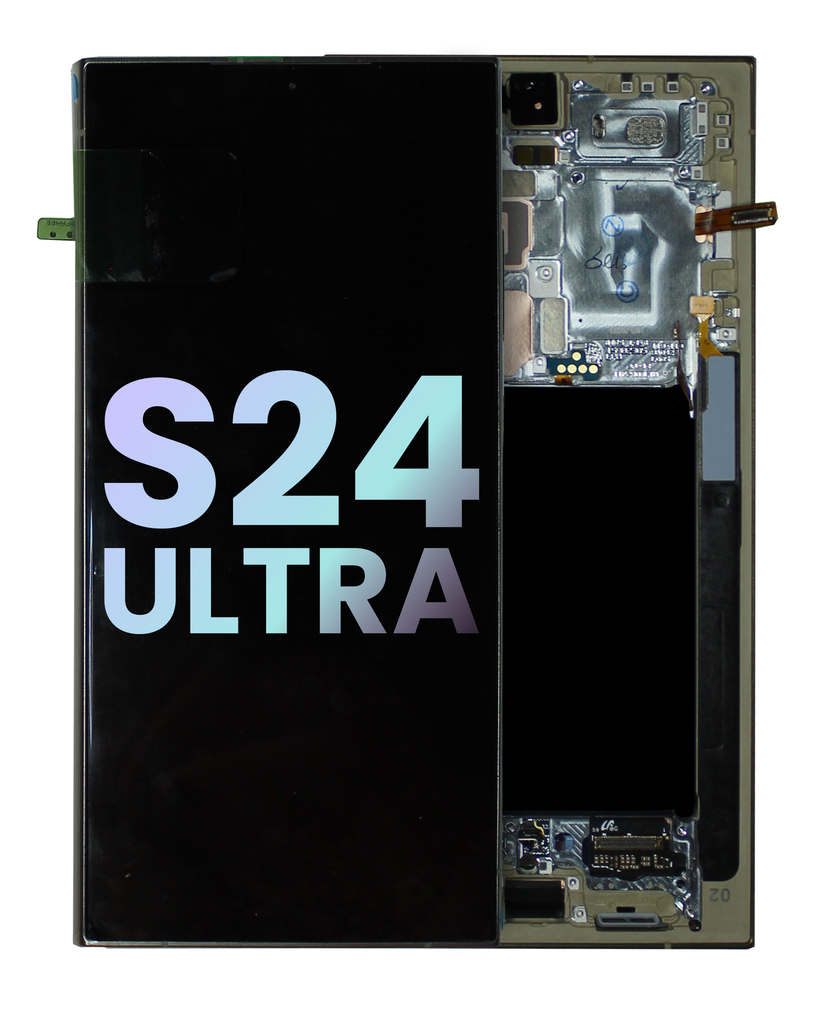 OLED Assembly With Frame Compatible For Samsung Galaxy S24 Ultra (Service Pack) (Titanium Yellow)