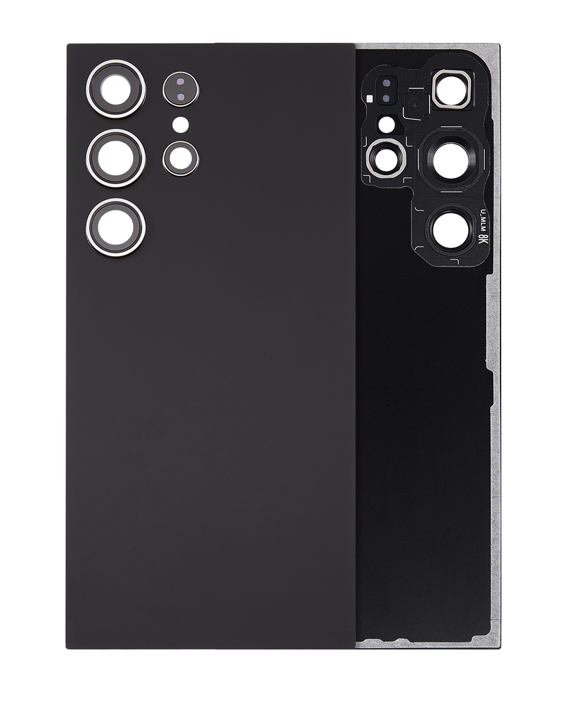 Back Cover Glass With Camera Lens Compatible For Samsung Galaxy S24 Ultra 5G (No Logo) (Aftermarket Plus) (Titanium Black)
