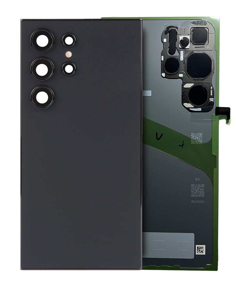 Back Cover Glass With Camera Lens Compatible For Samsung Galaxy S24 Ultra (Service Pack) (Titanium Black)