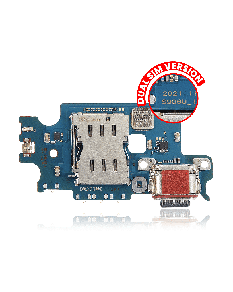 Charging Port Board With Sim Card Reader Compatible For Samsung Galaxy S22 Plus 5G (S9060) (Dual Sim Version)