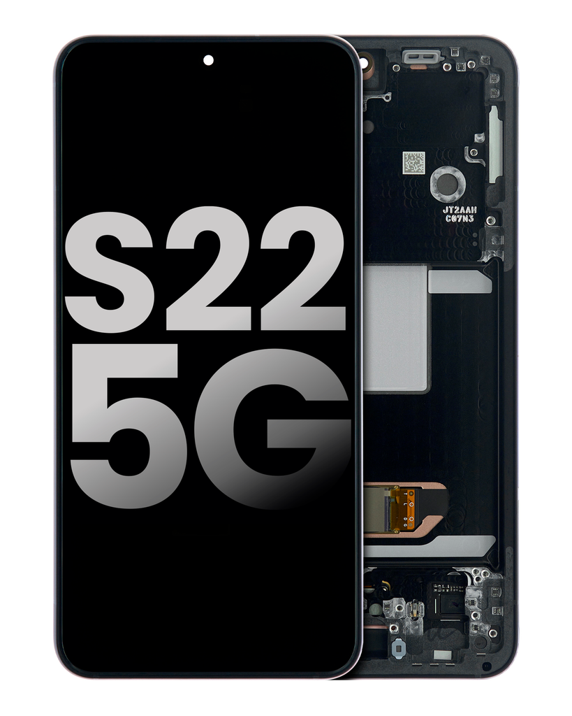 OLED Assembly With Frame Compatible For Samsung Galaxy S22 5G (Used OEM Pull: Grade B/C) (Phantom Black)