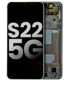 OLED Assembly With Frame Compatible For Samsung Galaxy S22 5G (Used OEM Pull: Grade B/C) (White)