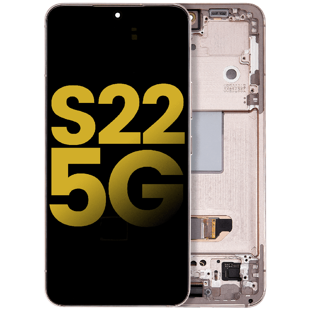 OLED Assembly With Frame Compatible For Samsung Galaxy S22 5G (Refurbished) (Pink Gold)