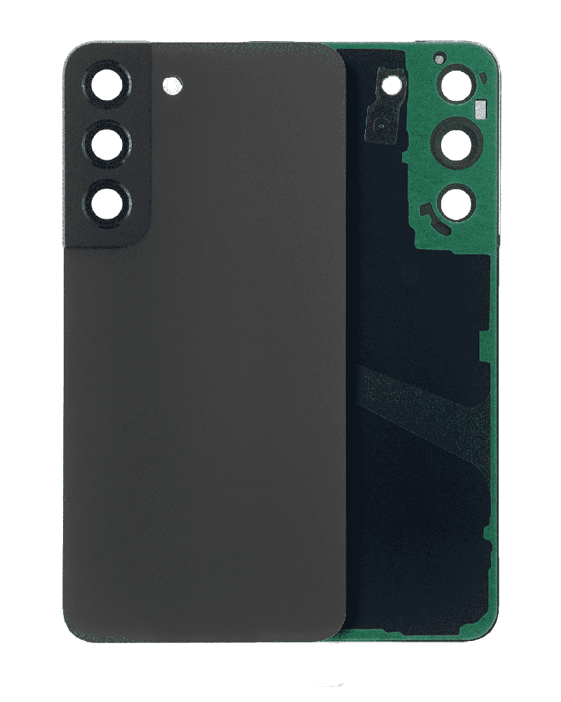 Back Cover Glass With Camera Lens Compatible For Samsung Galaxy S22 5G (No Logo) (Aftermarket Plus) (Graphite)