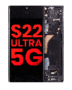OLED Assembly With Frame Compatible For Samsung Galaxy S22 Ultra 5G (Aftermarket Plus) (Phantom Black)