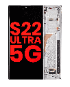 OLED Assembly With Frame Compatible For Samsung Galaxy S22 Ultra 5G (Aftermarket Plus) (Phantom White)