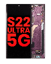 OLED Assembly With Frame Compatible For Samsung Galaxy S22 Ultra 5G (Aftermarket Plus) (Burgundy)
