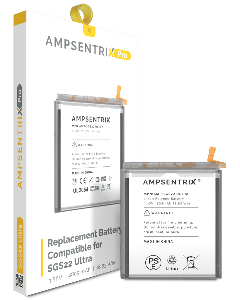 Replacement Battery Compatible For Samsung Galaxy S22 Ultra 5G (AmpSentrix Pro)