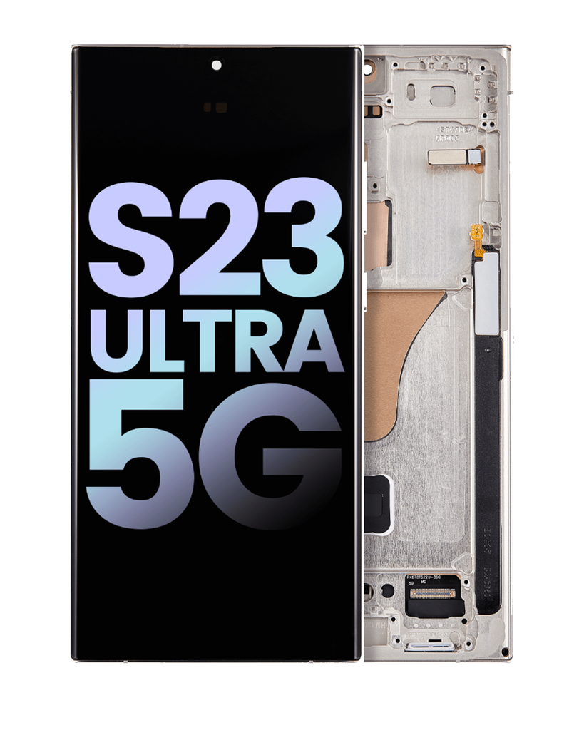 OLED Assembly With Frame Compatible For Samsung Galaxy S23 Ultra 5G (US &amp; International) (Service Pack) (Cream)