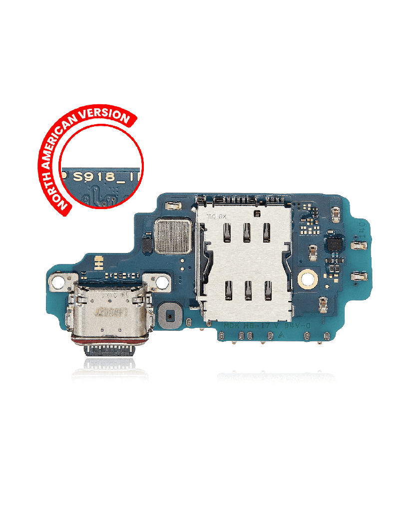 Charging Port Board With Sim Card Reader Compatible For Samsung Galaxy S23 Ultra 5G (S918U) (US Version)