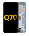 LCD Assembly With Fame Compatible For LG Q70 (Refurbished) (Mirror Blue)